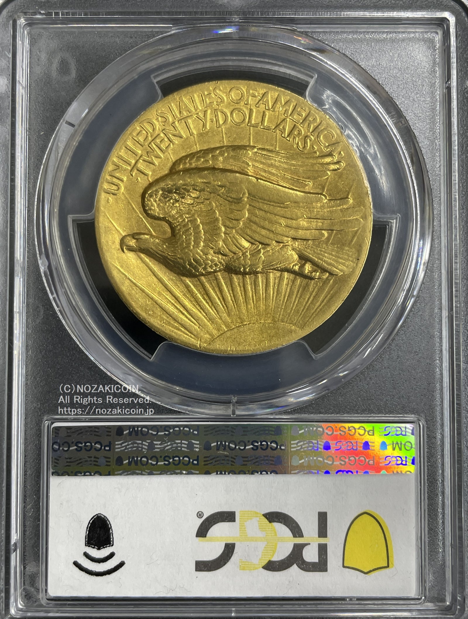 アメリカ 20ドル金貨 1907年 女神立像ハイレリーフ 極美品 PCGS AU55 – 野崎コイン