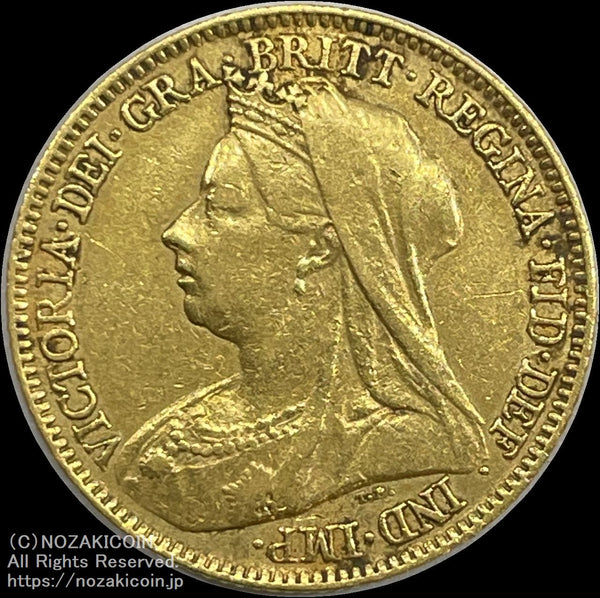 イギリス ヴィクトリア女王 1/2ソブリン金貨 1897年