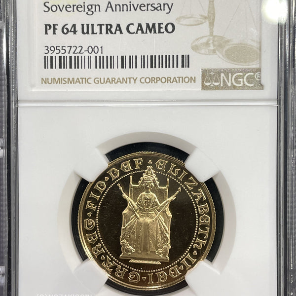 イギリス 2ソブリン金貨プルーフ 1989年 ソブリン アニバーサリー NGC