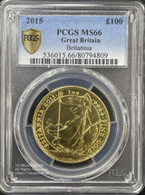 イギリス ブリタニア金貨 2015 100ポンド PCGS MS66