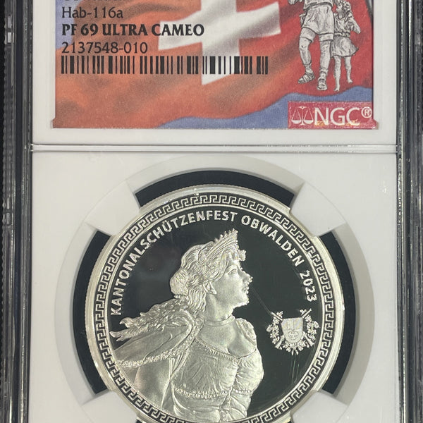 スイス 射撃祭 50フラン銀貨 2023 Obwalden NGC PF69 ULTRA CAMEO