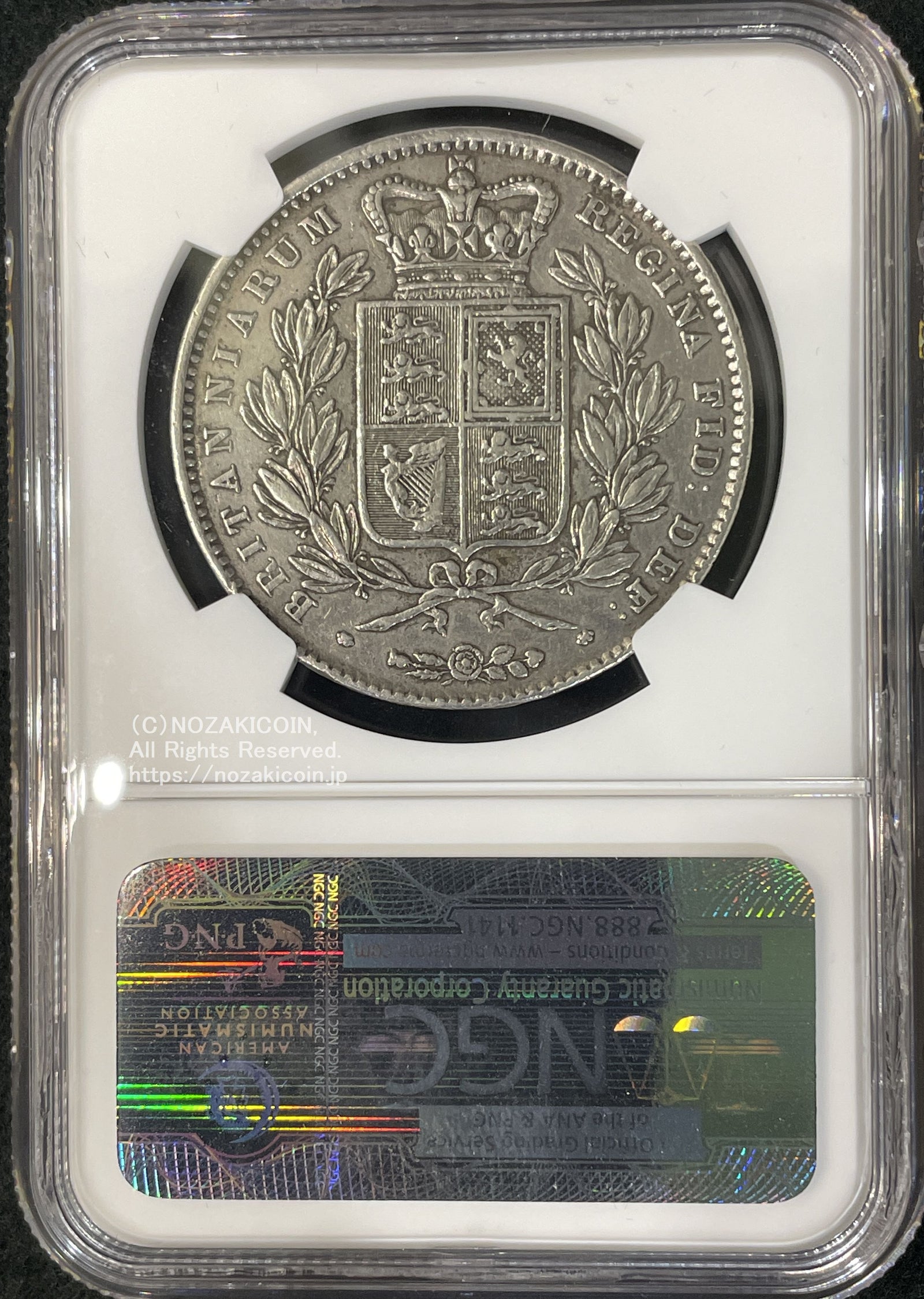 イギリス ヴィクトリア クラウン銀貨 ヤングヘッド 1845年 NGC VF30 – 野崎コイン