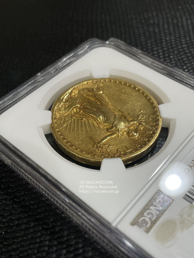 アメリカ 20ドル金貨 1907年 女神立像ハイレリーフ 極美品 NGC AU58