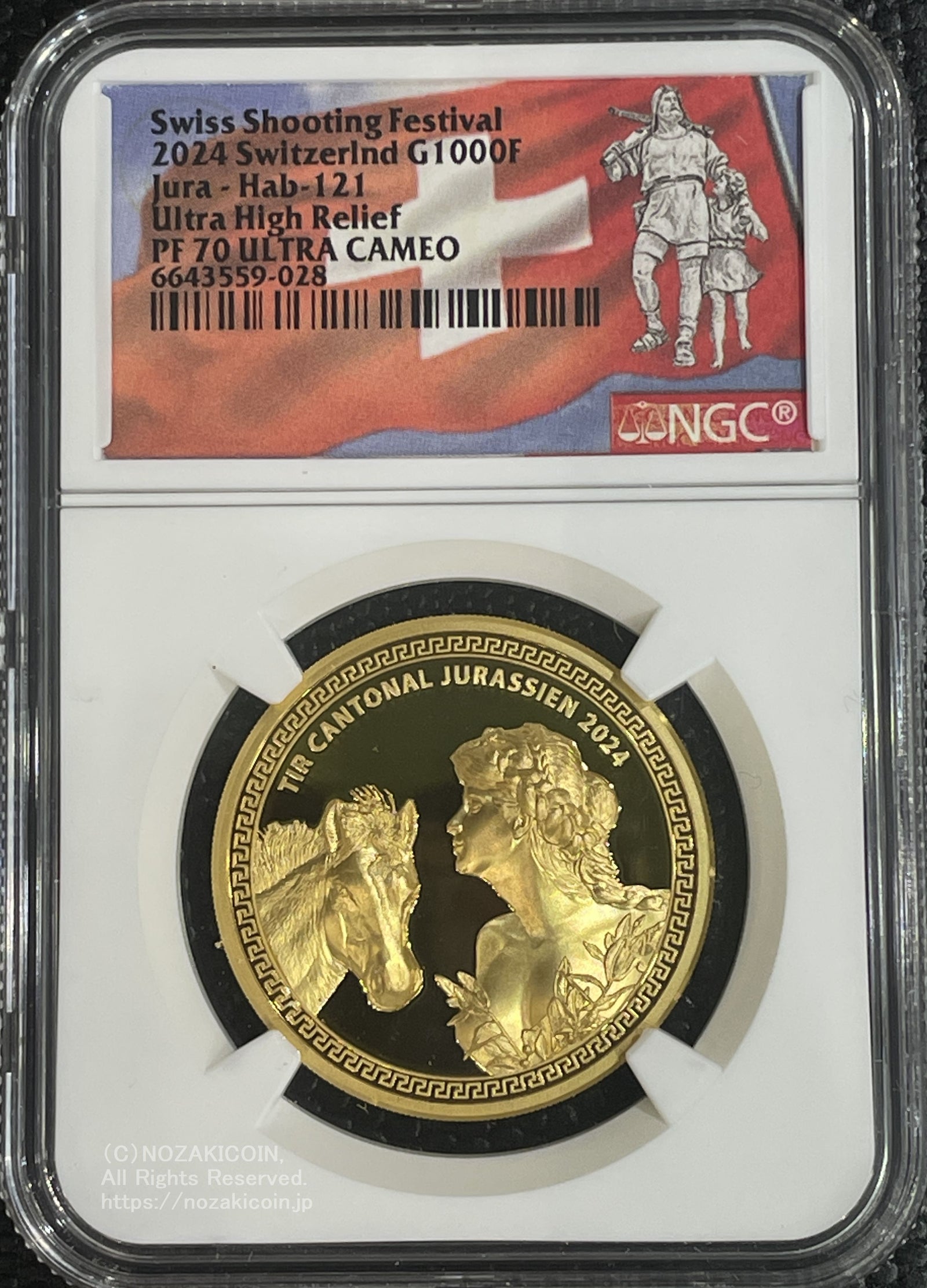 スイス 射撃祭 1000フラン金貨 2024 Jura Ultra High Relief NGC PF70 ULTRA CAMEO – 野崎コイン