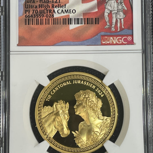 スイス 射撃祭 1000フラン金貨 2024 Jura Ultra High Relief NGC