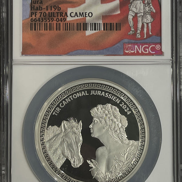 スイス 射撃祭 50フラン銀貨 2024 Piefort Jura NGC PF70 ULTRA CAMEO