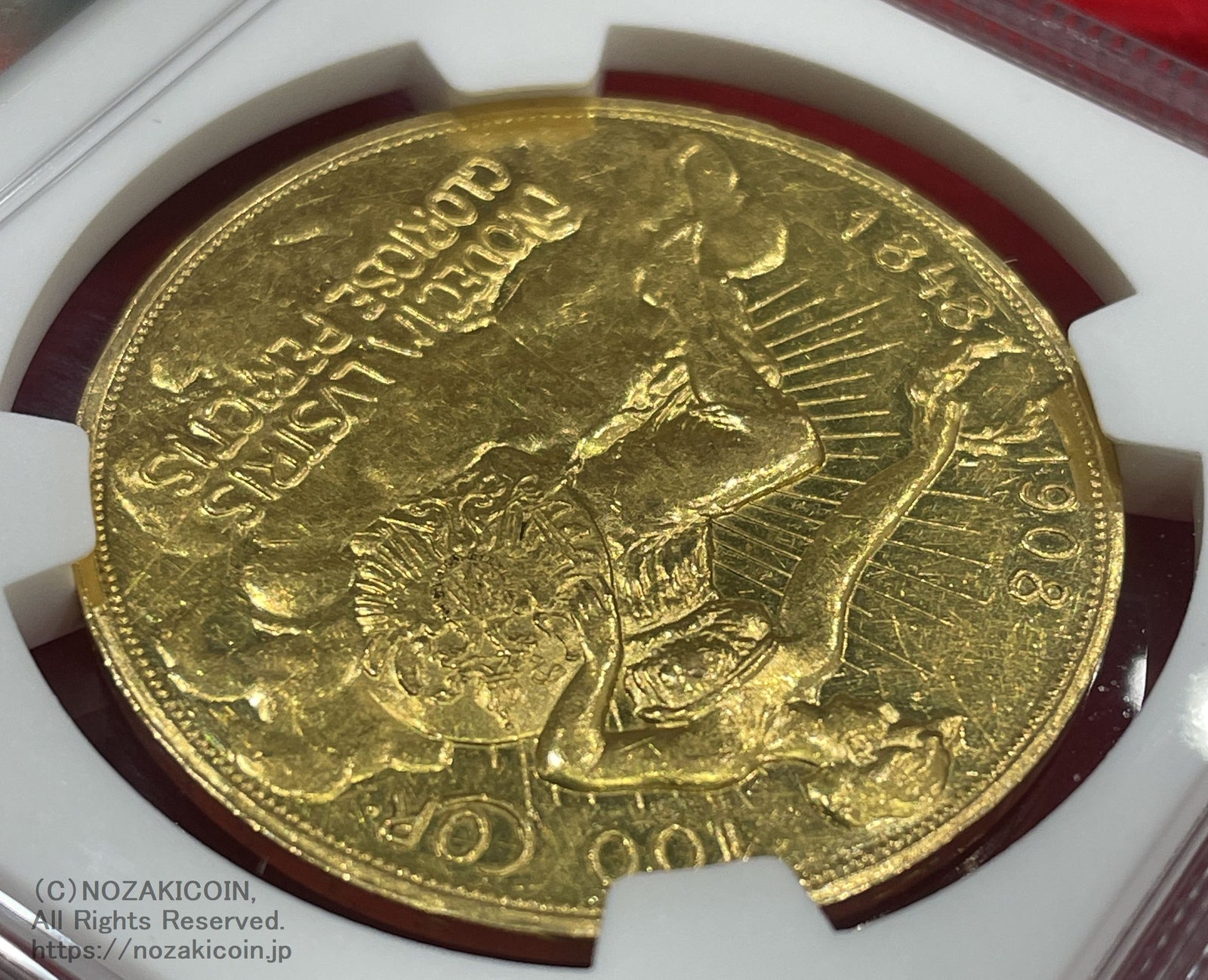 オーストリア 雲上の女神 100コロナ金貨 1908年 フランツ・ヨーゼフ NGC PROOF AU DETAILS – 野崎コイン