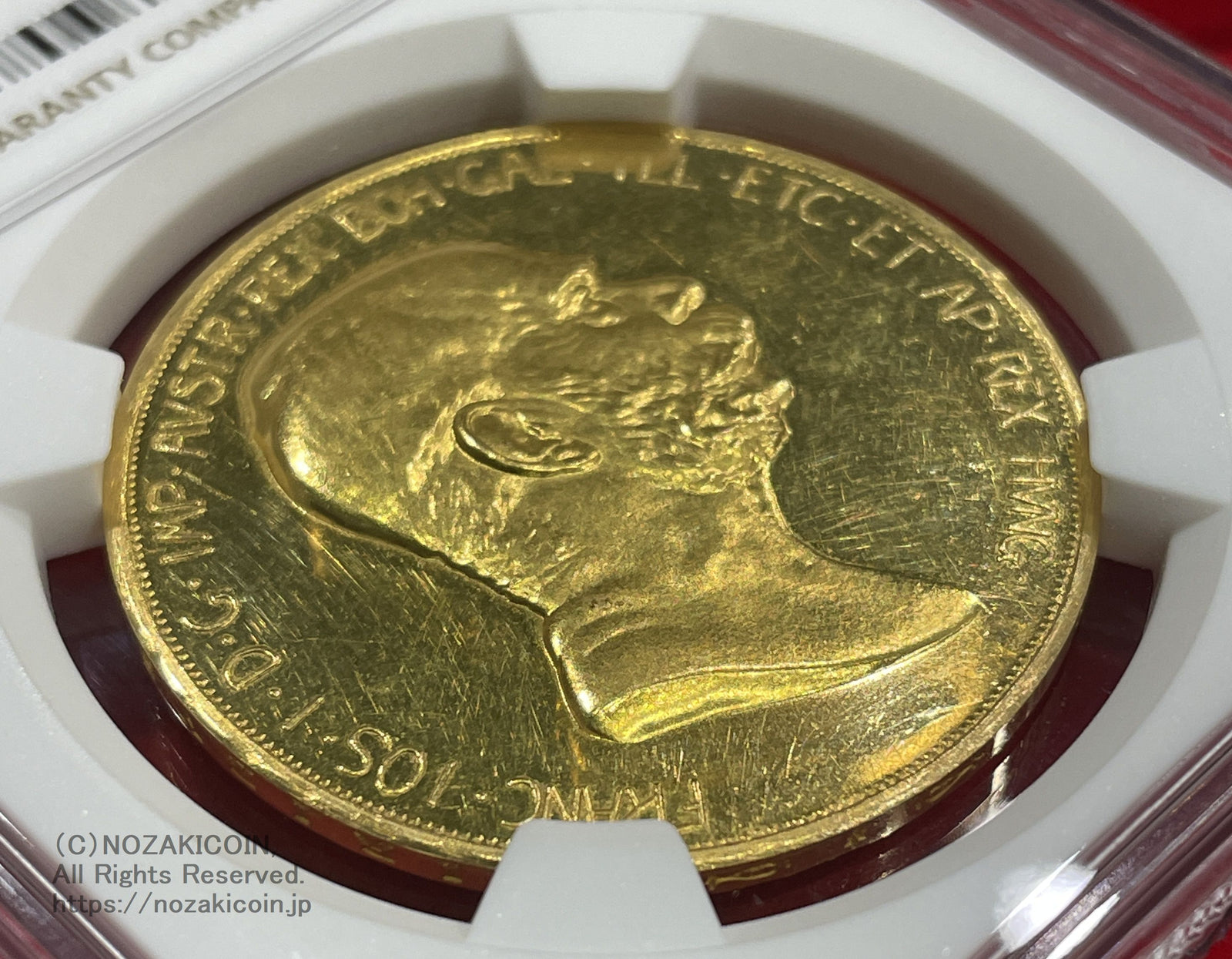 オーストリア 雲上の女神 100コロナ金貨 1908年 フランツ・ヨーゼフ NGC PF60 CAMEO カメオ – 野崎コイン