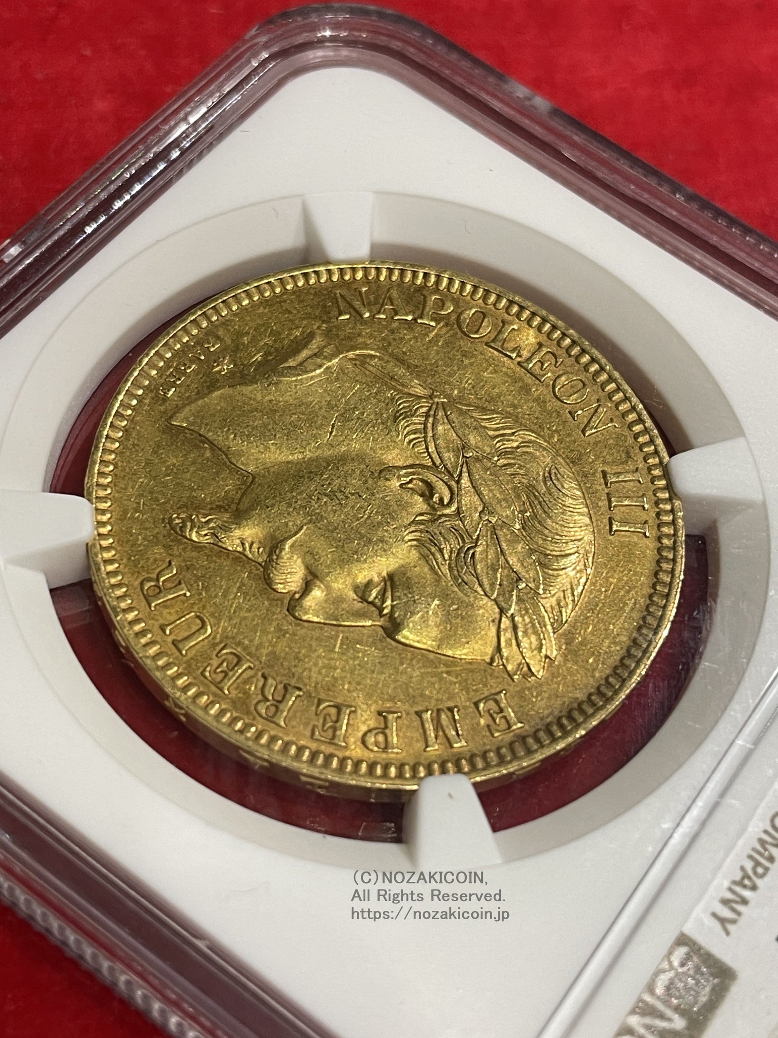 フランス ナポレオン 100フラン金貨 有冠 1869A NGC AU58 – 野崎コイン