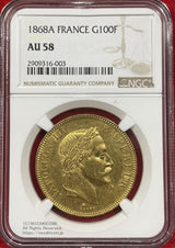 1868A FRANCE G100F NGC AU58