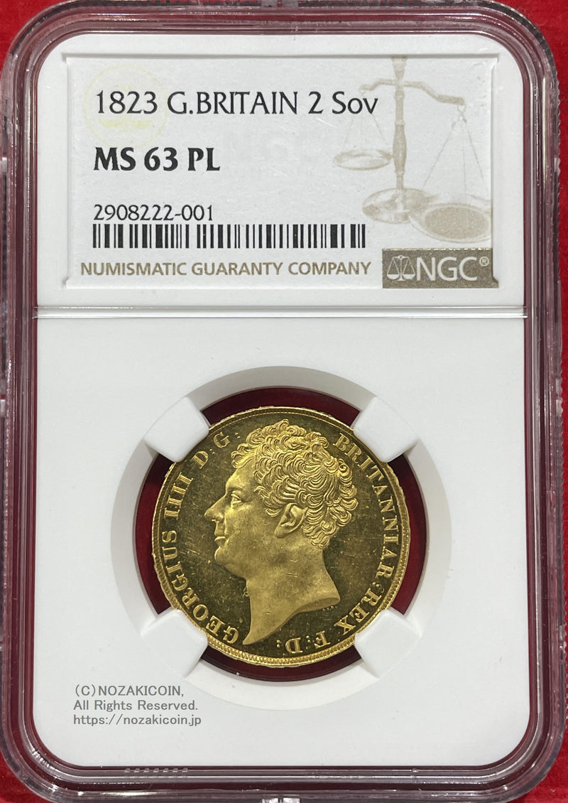 1823 G.BRITAIN.2Sov NGC MS63PL