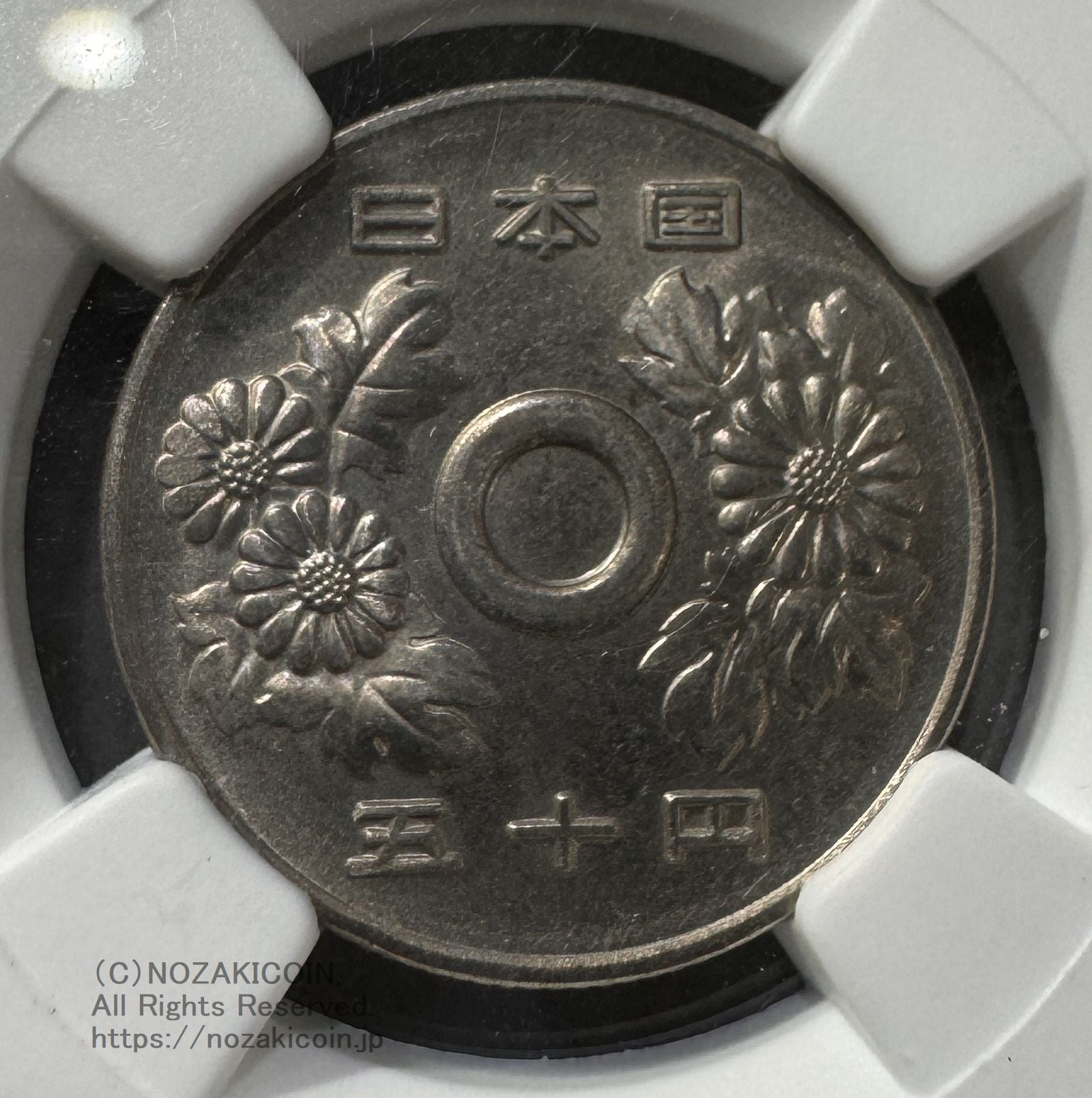 50円 昭和56年 穴なしエラー NGC MS65 – 野崎コイン