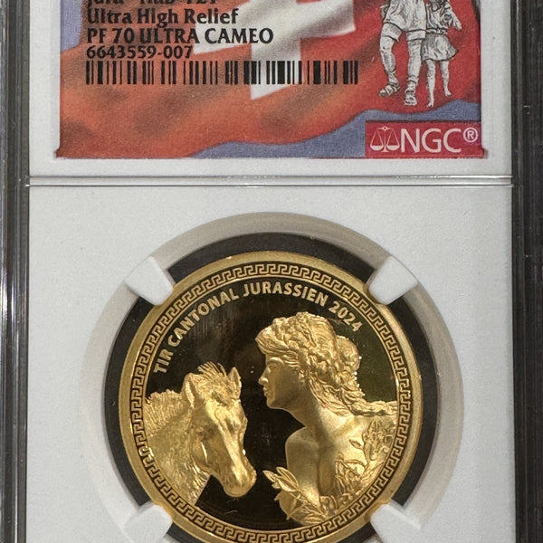 スイス 射撃祭 1000フラン金貨 2024 Jura Ultra High Relief NGC PF70