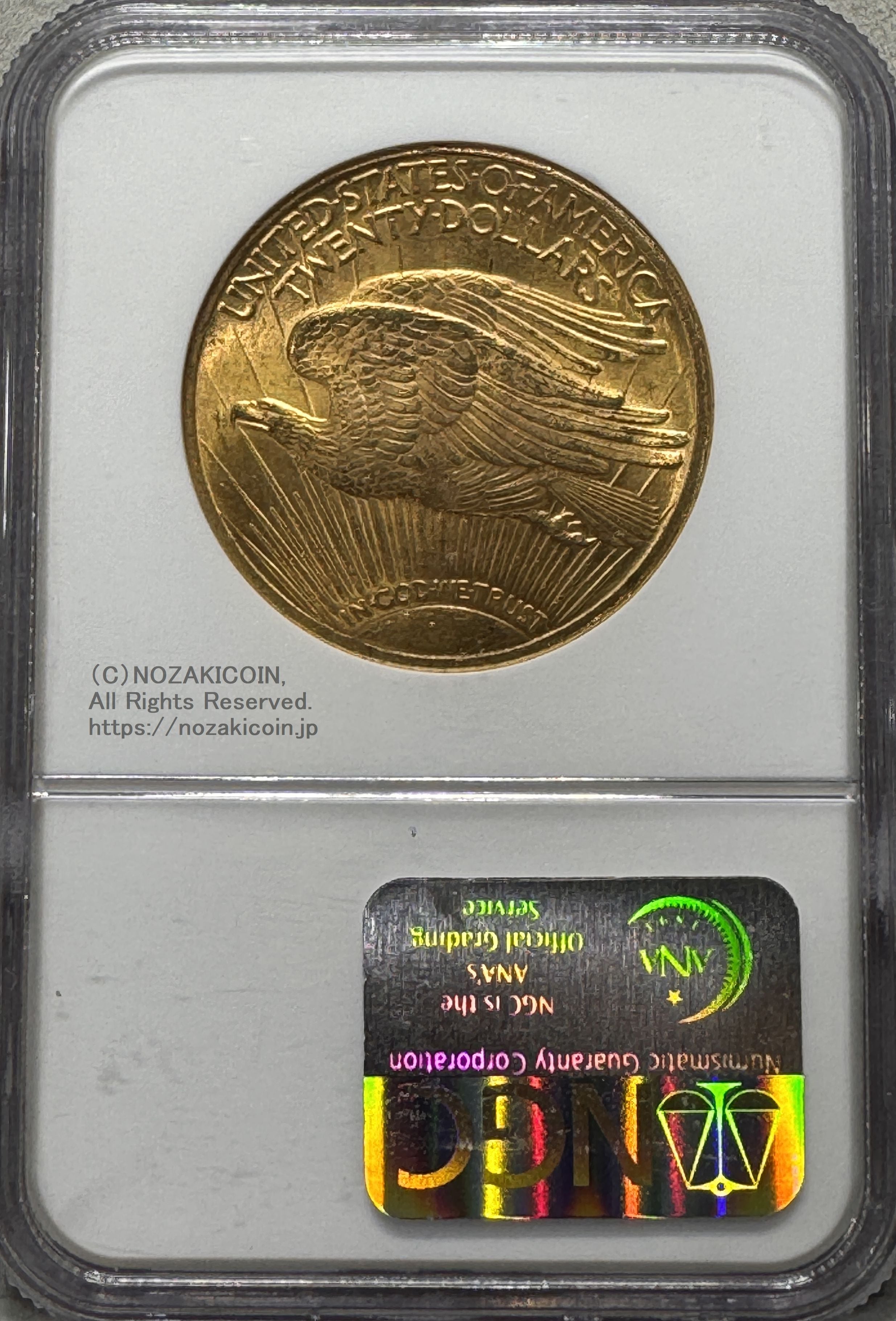 アメリカ 20ドル金貨 セントゴーデンズ 1924年 未使用 NGC MS65