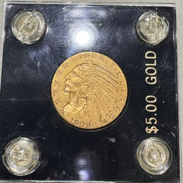 アメリカ 5ドル金貨 インディアンヘッド 1909年 – 野崎コイン