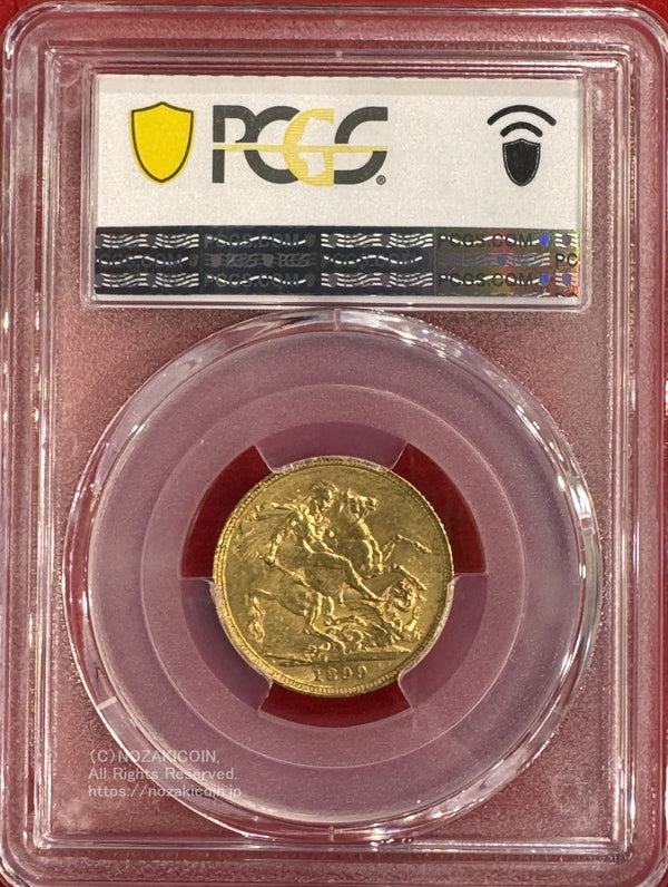 1899 Sov Great BRITAIN
イギリス ソブリン金貨 1899年 ヴィクトリア女王 ヴェール
PCGS AU58