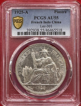 1925A Piastre
French Indo China
仏印 ピアストル銀貨 1925年A PCGS AU55