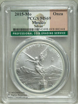 メキシコ 2015年 リベルタード 純銀 PCGS MS69