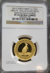 オーストラリア 2012年 スミソニアンシリーズ パースミント 1853 PORT PHILLIP カンガルー金4種セット NGC PF70 ULTRA CAMEO