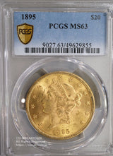 アメリカ20ドル金貨リバティヘッド1895年
PCGS MS63