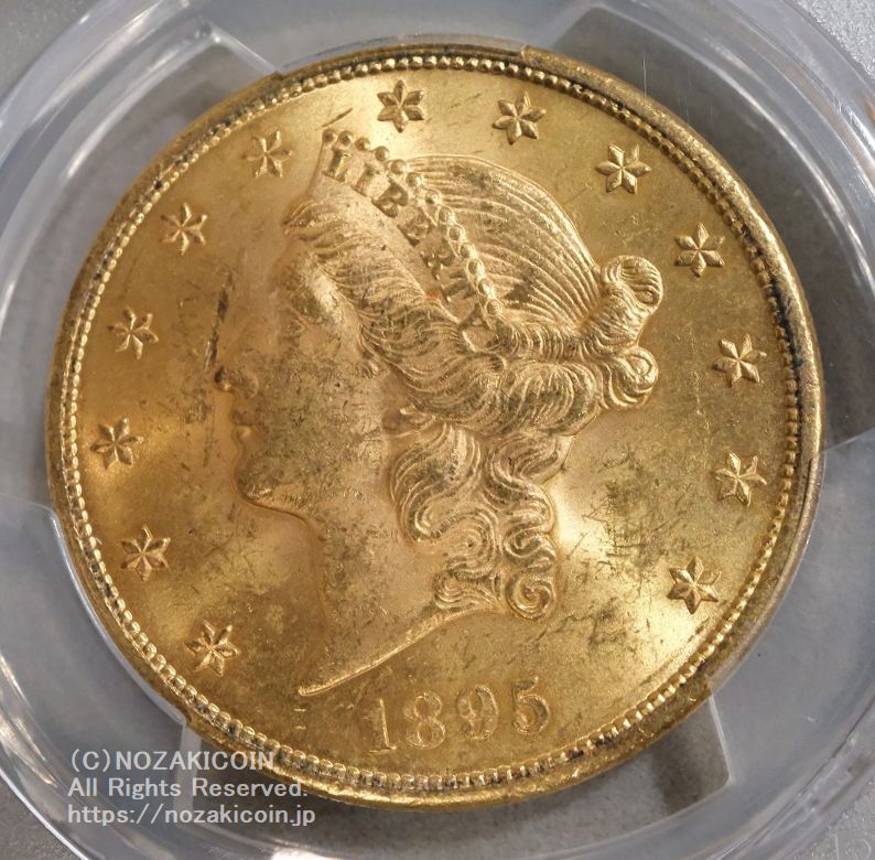 アメリカ20ドル金貨リバティヘッド1895年
PCGS MS63