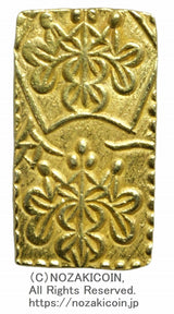 万延一分金（万延一分判金）は万延元年から慶応3年（1860～1867）に鋳造されました。
品位:金574 / 銀 426 重量:0.8g
鑑定書（令和8年4月7日）