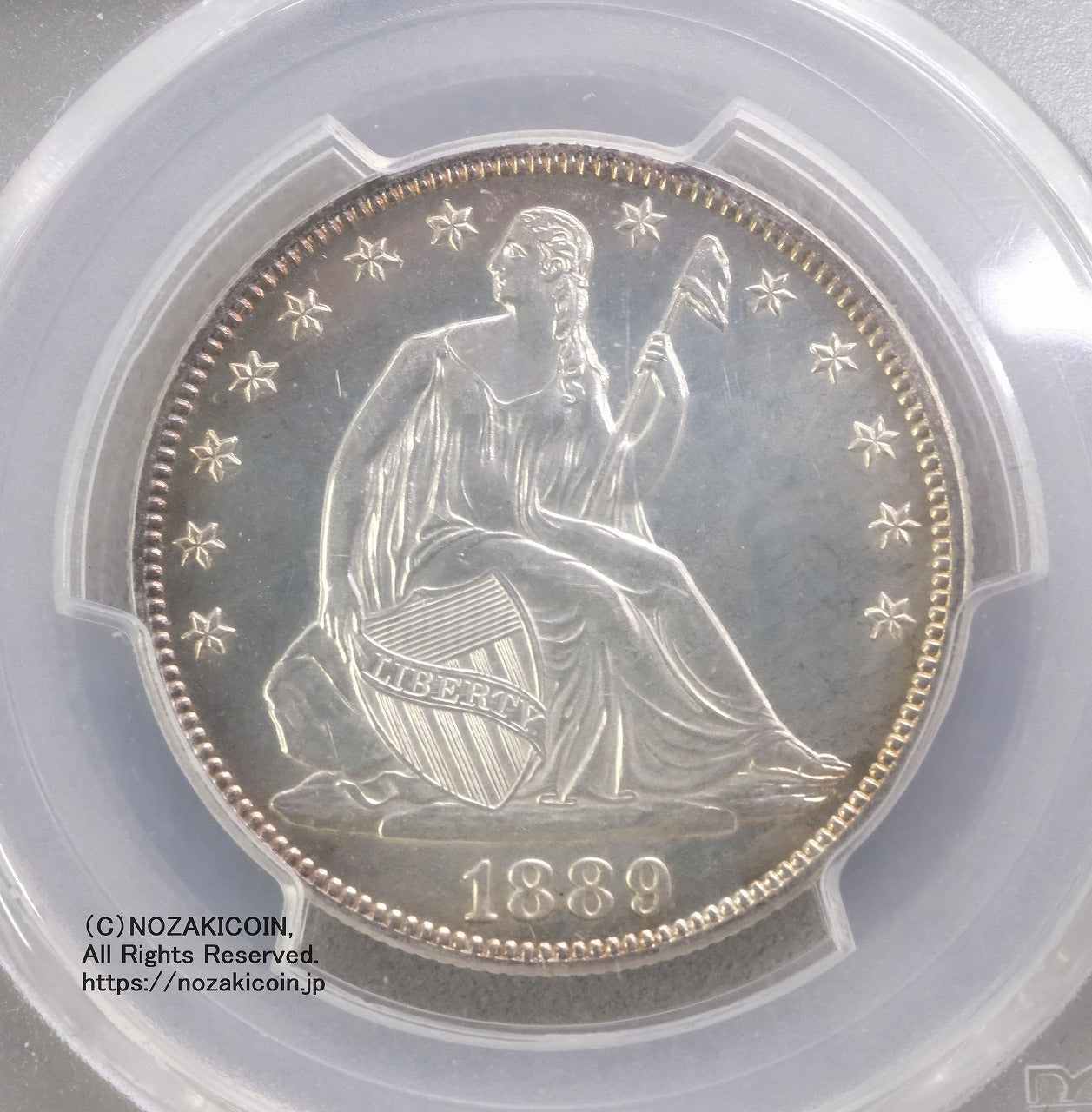 アメリカ 50セント銀貨プルーフ 女神座像 1889 PCGS PR63 – 野崎コイン