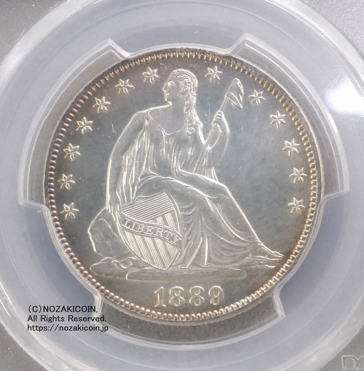 アメリカ 50セント銀貨プルーフ 女神座像 1889 PCGS PR63 – 野崎コイン