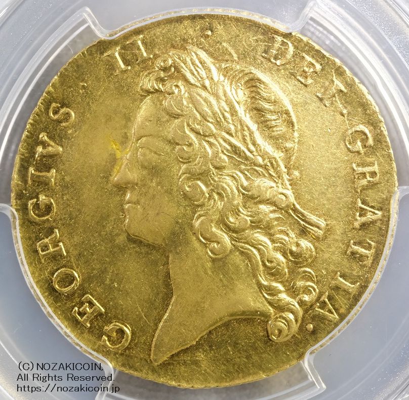 イギリス ジョージ2世 2ギニー金貨 1738年 PCGS AU Detail