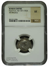 ローマ帝国 AD147-175/6 デナリウス銀貨 NGC XF