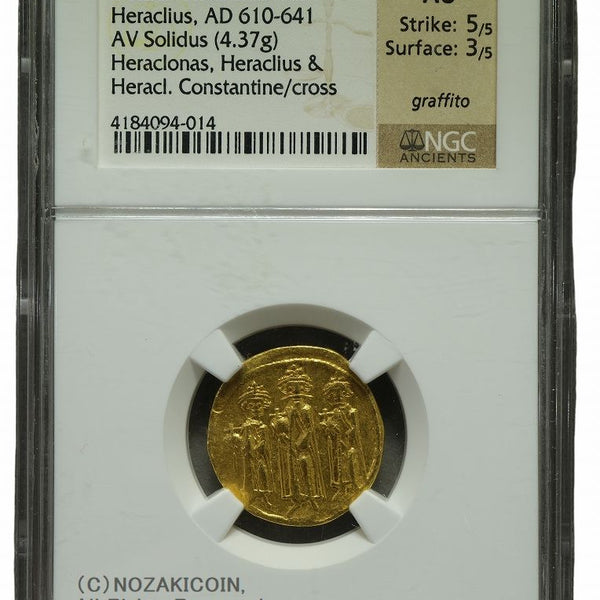 ビザンチン帝国 AD610-641 ソリダス金貨 NGC AU – 野崎コイン