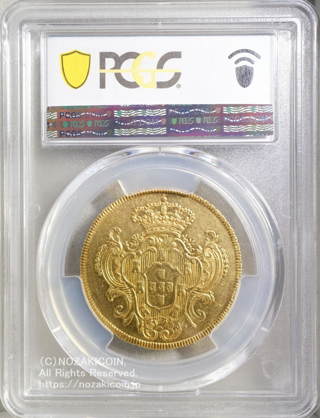 ブラジル 6400レイス金貨 マリア1世 1787/6-R PCGS AU55 – 野崎コイン