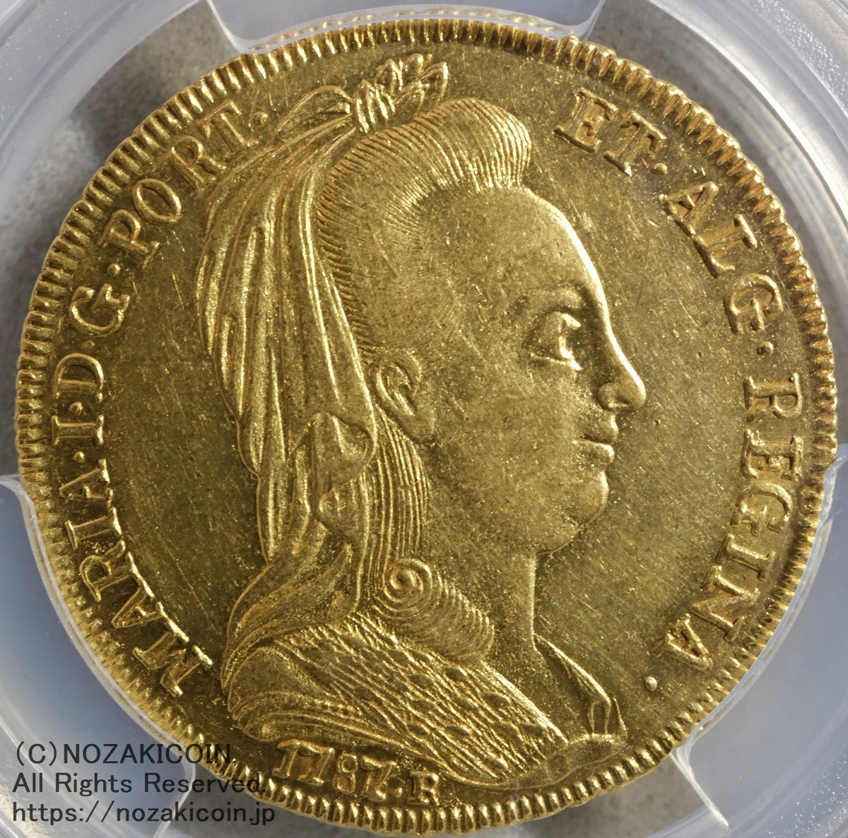 ブラジル 6400レイス金貨 マリア1世 1787/6-R PCGS AU55 – 野崎