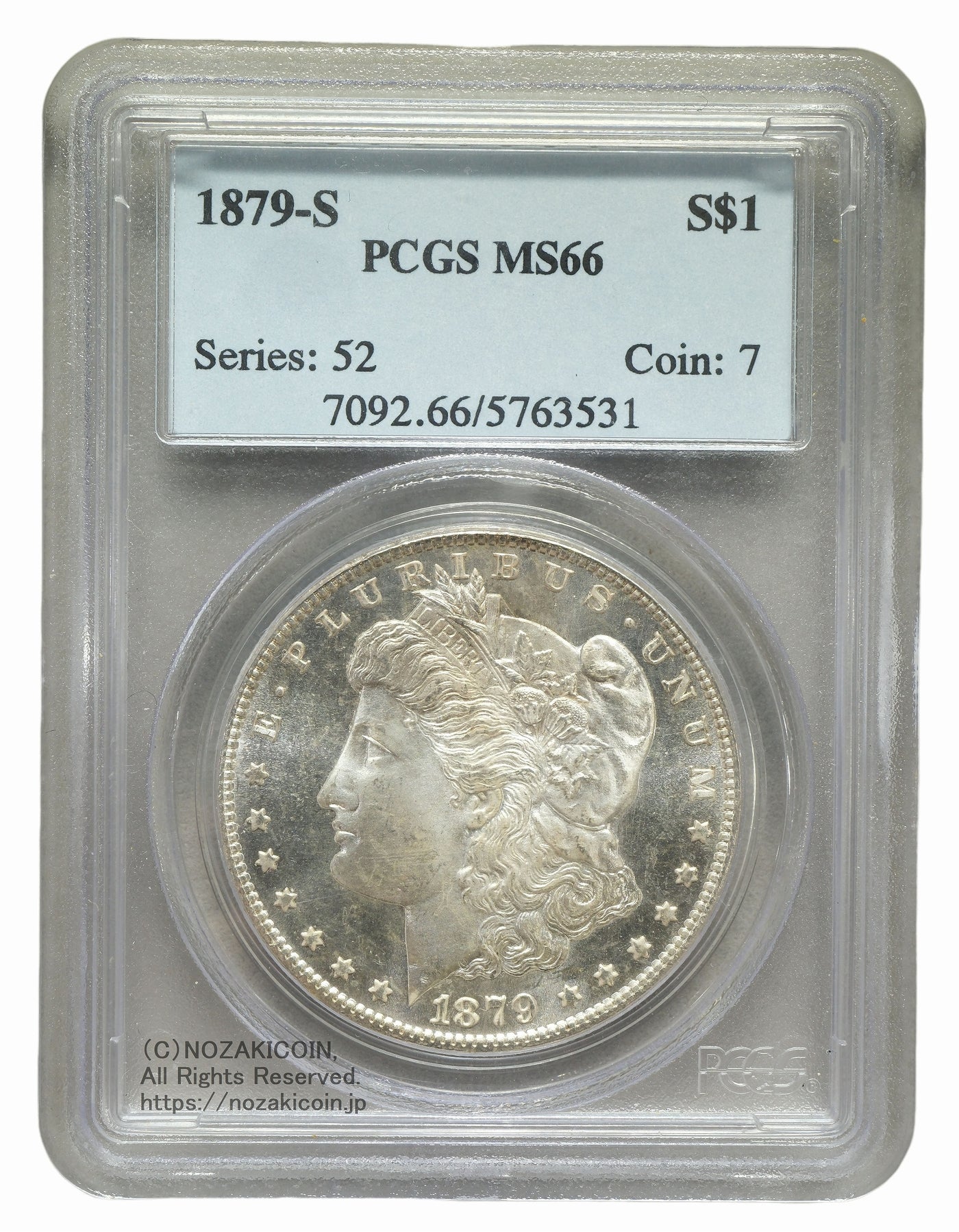 アメリカ 1ドル銀貨 1879年S PCGS MS66 – 野崎コイン