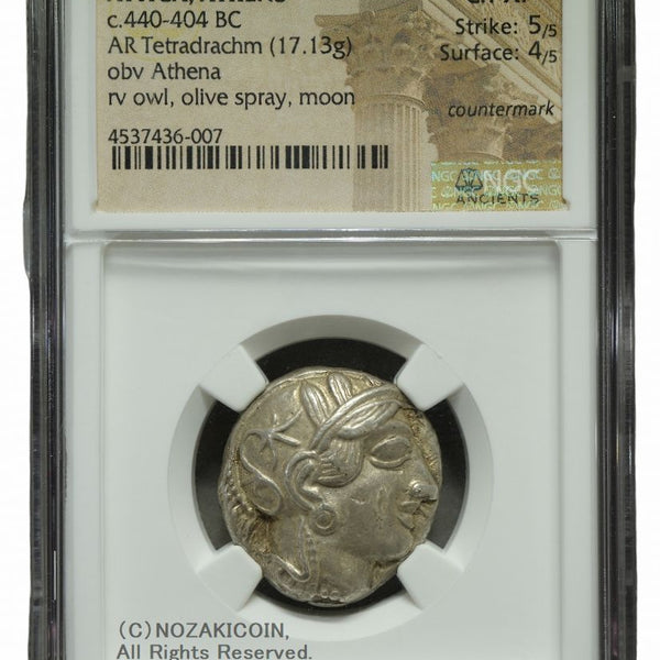 古代ギリシャ アッティカ-アテネ 440-404BCテトラドラクマ銀貨 17.13g