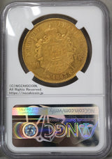フランス ナポレオン 100フラン金貨 有冠 1866BB NGC AU DETAILS