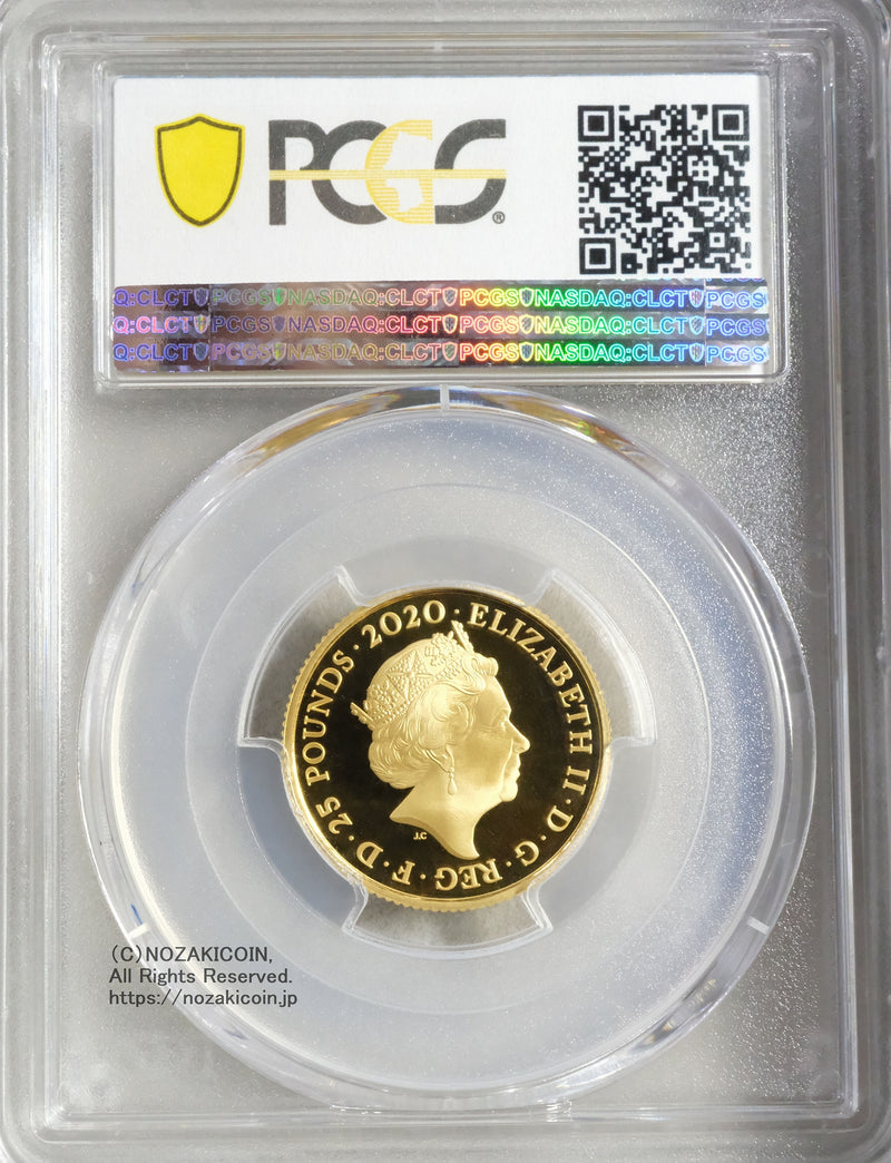 2020年7.8g純金貨 英国25ポンド Elton&nbsp; John 発行枚数は最大1,100枚、プルーフ仕上げとなっています。