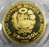 ペルー １ヌエボソル金貨 1999年 日本人ペルー移住百周年 PCGS PL64DCAM