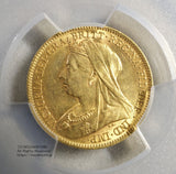 1899 ハーフソブリン金貨 PCGS MS62 Great Britain
ヴィクトリア女王