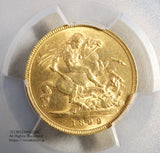 1899 ハーフソブリン金貨 PCGS MS62 Great Britain
ヴィクトリア女王
