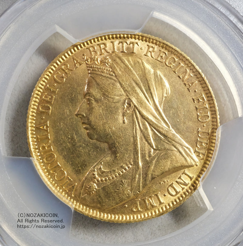 イギリス 2ポンド金貨 ビクトリア女王 1893年 PCGS AU58