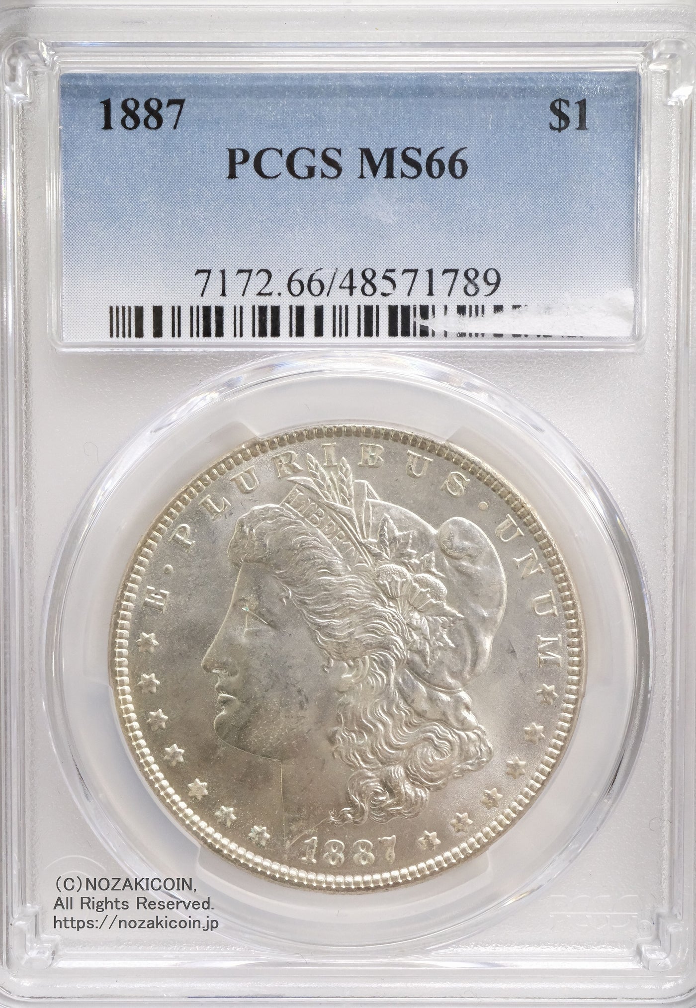 アメリカ 1ドル銀貨 1887年 PCGS MS66 789 – 野崎コイン