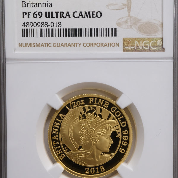 イギリス ブリタニア金貨 2018 50ポンド NGC PF69 ULTRA CAMEO