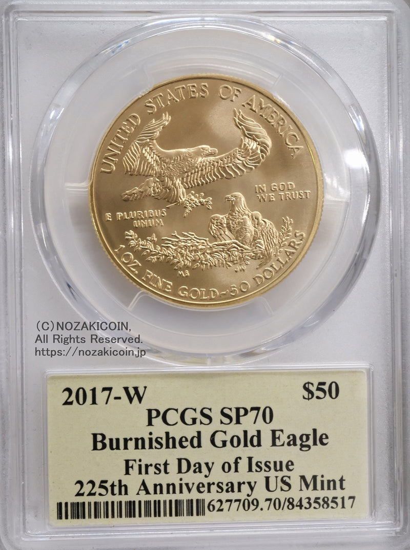 純金1オンス
SP70
アメリカ造幣局225周年記念
トーマス・Ｓ・クリーブランド（デザイナー）サイン入り