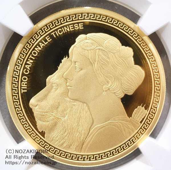 2025年発行スイス射撃祭ティチーノ500フラン金貨です。NGC70評価。