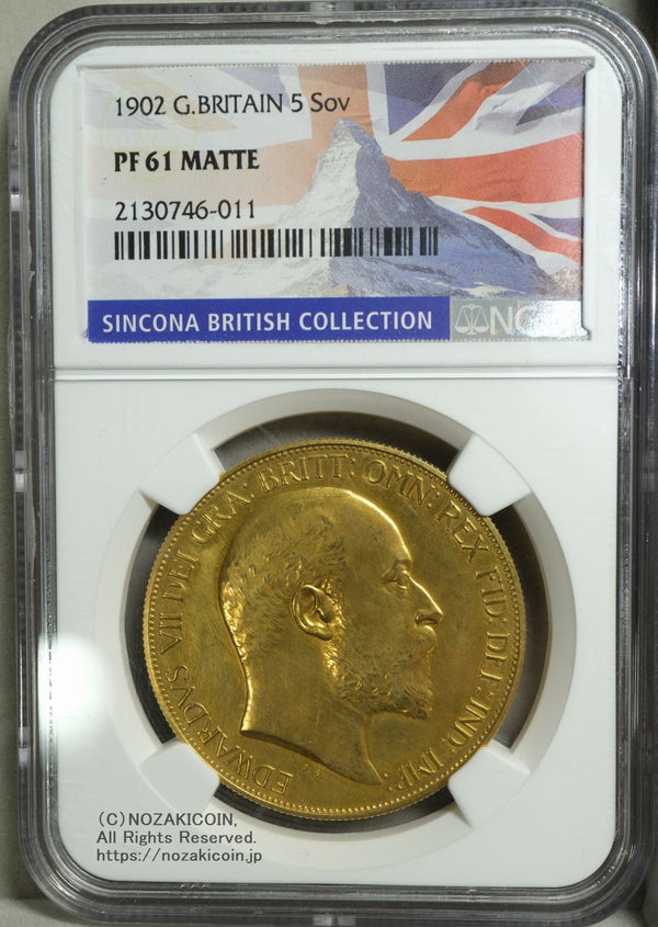 1902 5£ NGC PF61 Matte Great Britain
エドワード7世