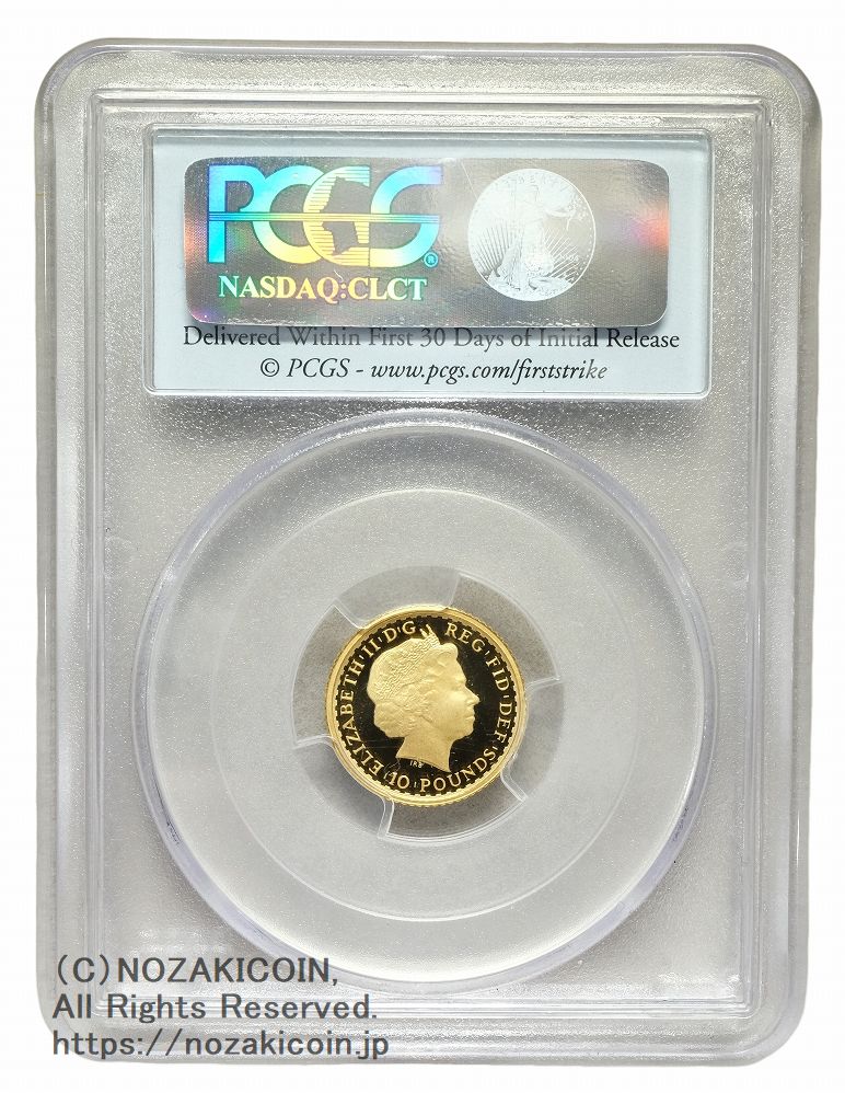 イギリス 10ポンド金貨 ブリタニア プルーフ 2012年 PCGS PR70DCAM