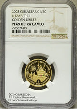 2002 GIBRALTAR 1/5C ELIZABETH Ⅱ GOLDEN JUBILEE
NGC PF69 ULTRA CAMEO
金 6.22g 99.99%
