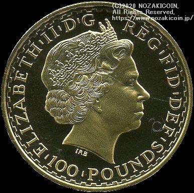 イギリス ブリタニア金貨 100ポンド 2007年 – 野崎コイン