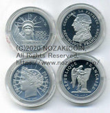 フランス　100フラン　プラチナ貨4種セット　1986〜1989 - 野崎コイン